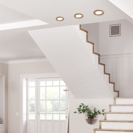 Luminária de embutir LED WOODY SPOT LED/12,5W/230V 3000K nogueira Ø 16 cm