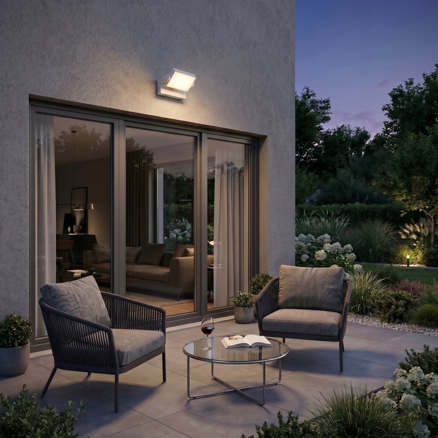 Aplique de parede LED regulável para exterior LED/12/18/24W/230V 3000/4000/6500K IP54 branco