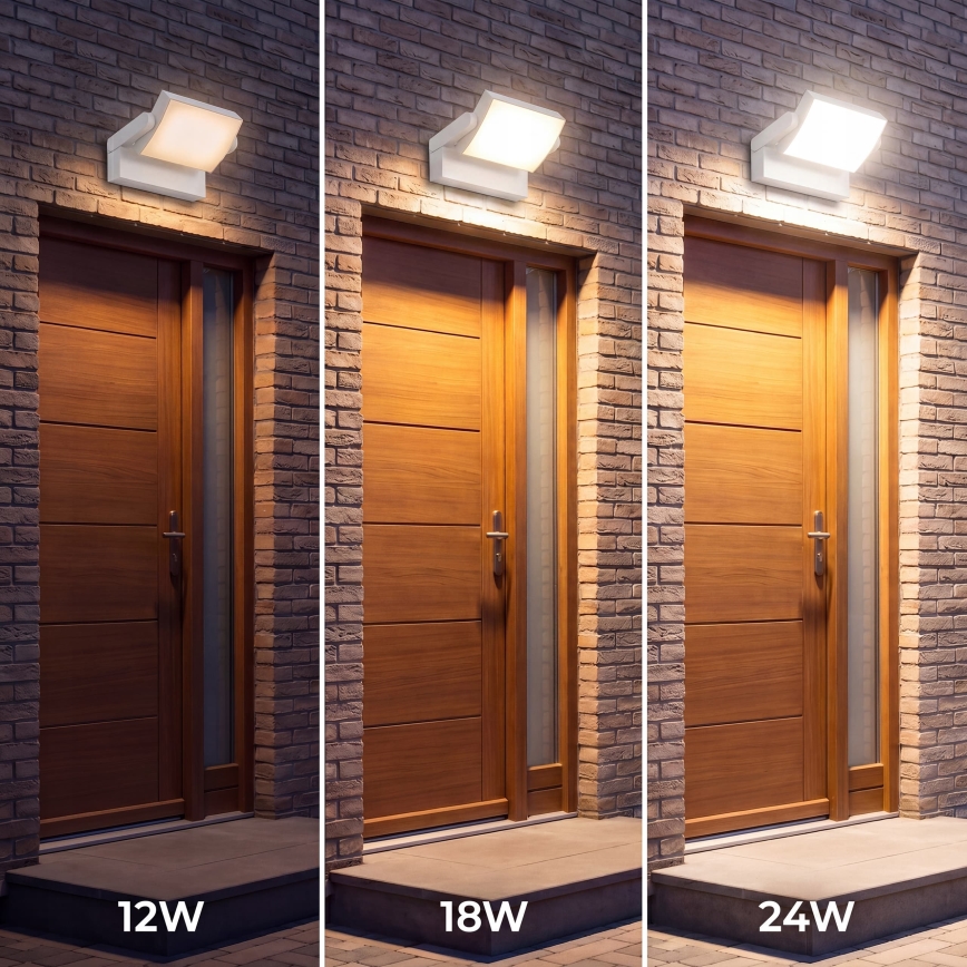 Aplique de parede LED regulável para exterior LED/12/18/24W/230V 3000/4000/6500K IP54 branco