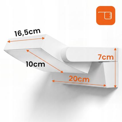 Aplique de parede LED regulável para exterior LED/12/18/24W/230V 3000/4000/6500K IP54 branco
