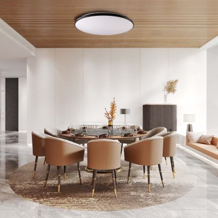 Luminária de teto LED dimmerizável KERN LED/80W/230V 3000-6000K diâmetro 80 cm preta + comando à distância