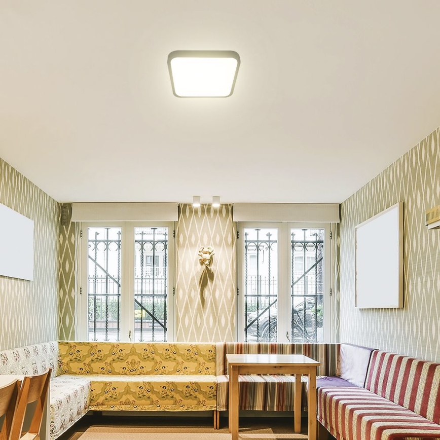 Luminária de teto LED para banheiro SAMSUNG CHIP LED/18W/230V IP44 6500K 25x25 cm preta