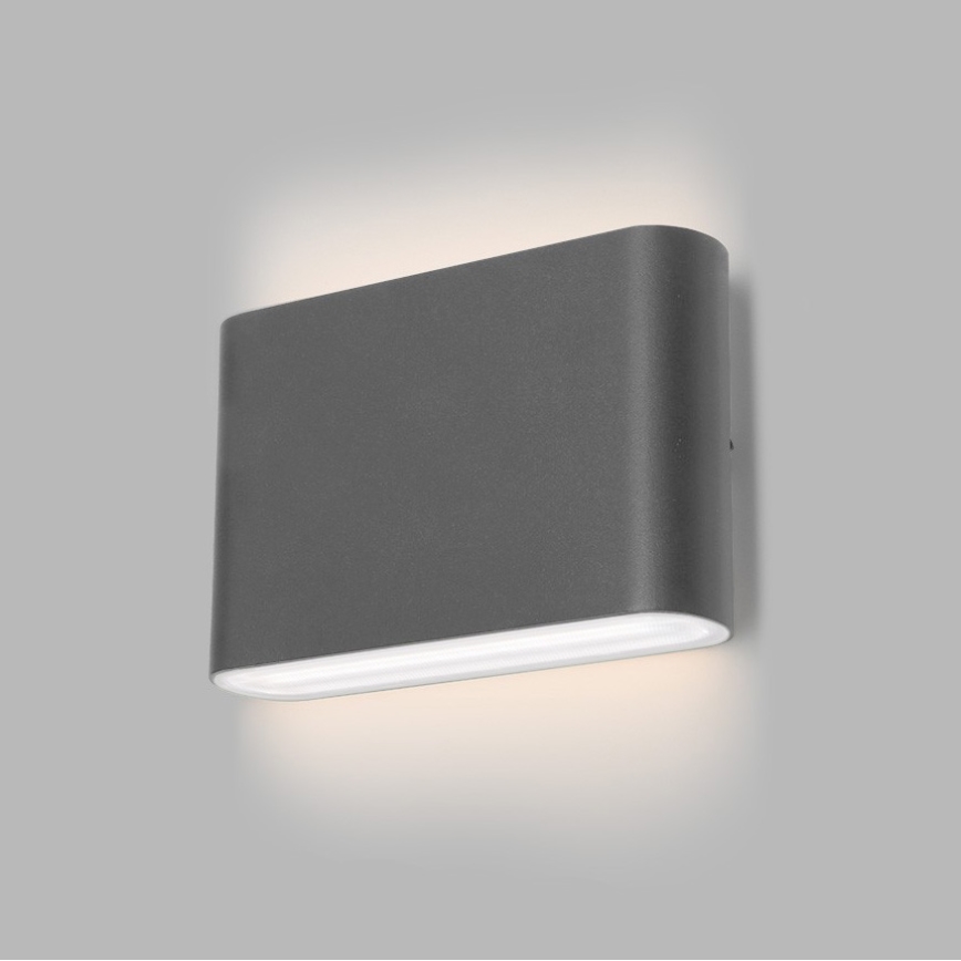 LED2 - Luminária de parede exterior LED FLAT 2xLED/3W/230V IP65 3000K/4000K/5700K preta