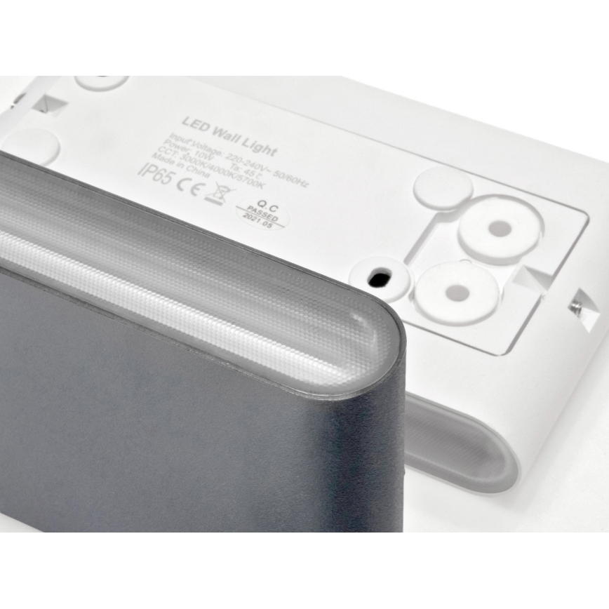 LED2 - Luminária de parede exterior LED FLAT 2xLED/3W/230V IP65 3000K/4000K/5700K preta