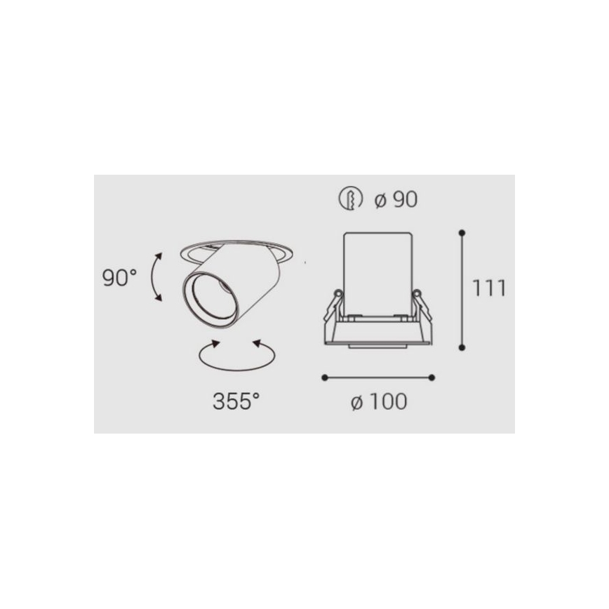 LED2 - Candeeiro de teto falso LED HIDE LED/20W/230V CRI 90 preto