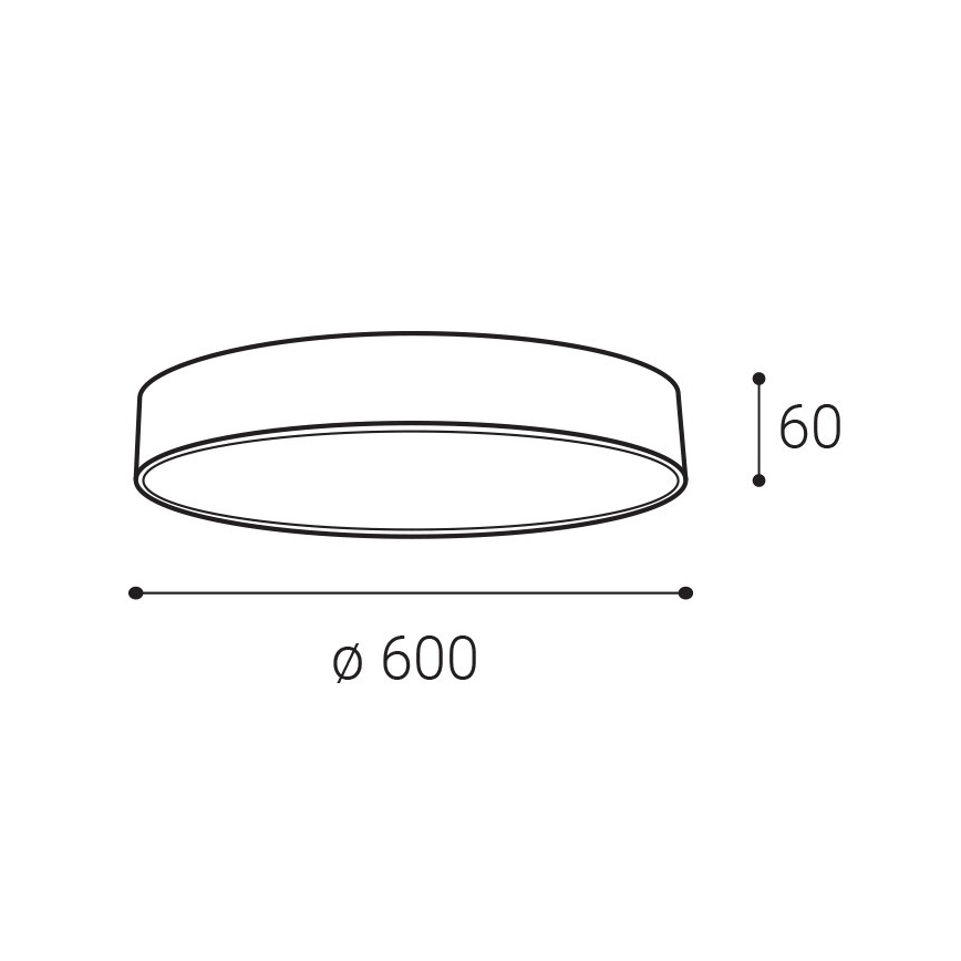 LED2 - Candeeiro de teto LED MONO SLIM LED/60W/230V 3000K/4000K Ø 60 cm preto