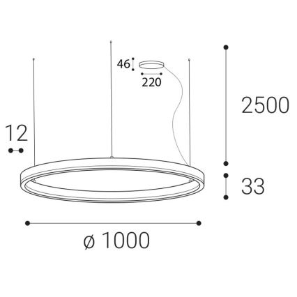 LED2 - Candeeiro suspenso LED com regulação CIRCLE LED/80W/230V 3000K/4000K diâmetro 100 cm branco