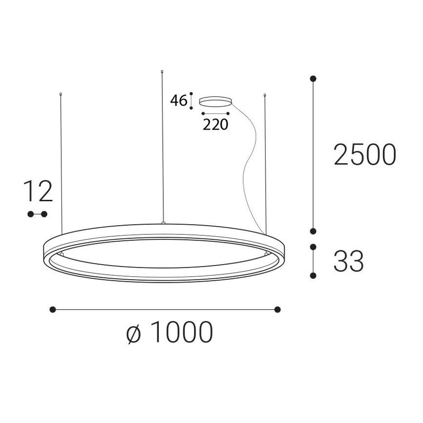 LED2 - Candeeiro suspenso LED com regulação CIRCLE LED/80W/230V 3000K/4000K diâmetro 100 cm branco