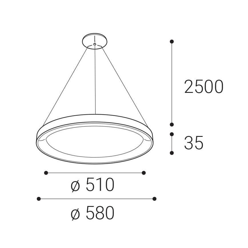 LED2 - Candelabro suspenso LED BELLA LED/48W/230V 3000K/4000K preto