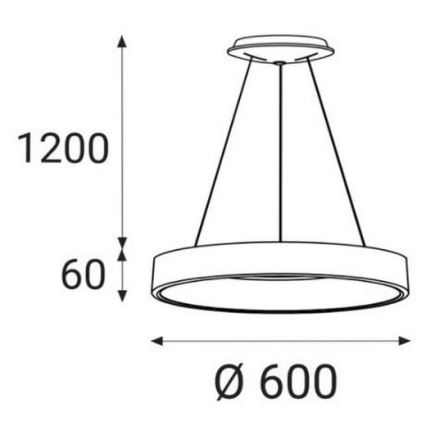 LED2 - Candelabro suspenso LED BELLA LED/50W/230V 3000/4000K preto