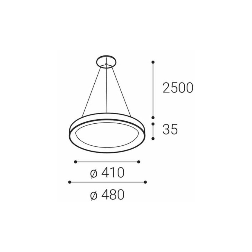 LED2 - Candelabro suspenso LED BELLA SLIM LED/38W/230V 3000/4000K branco