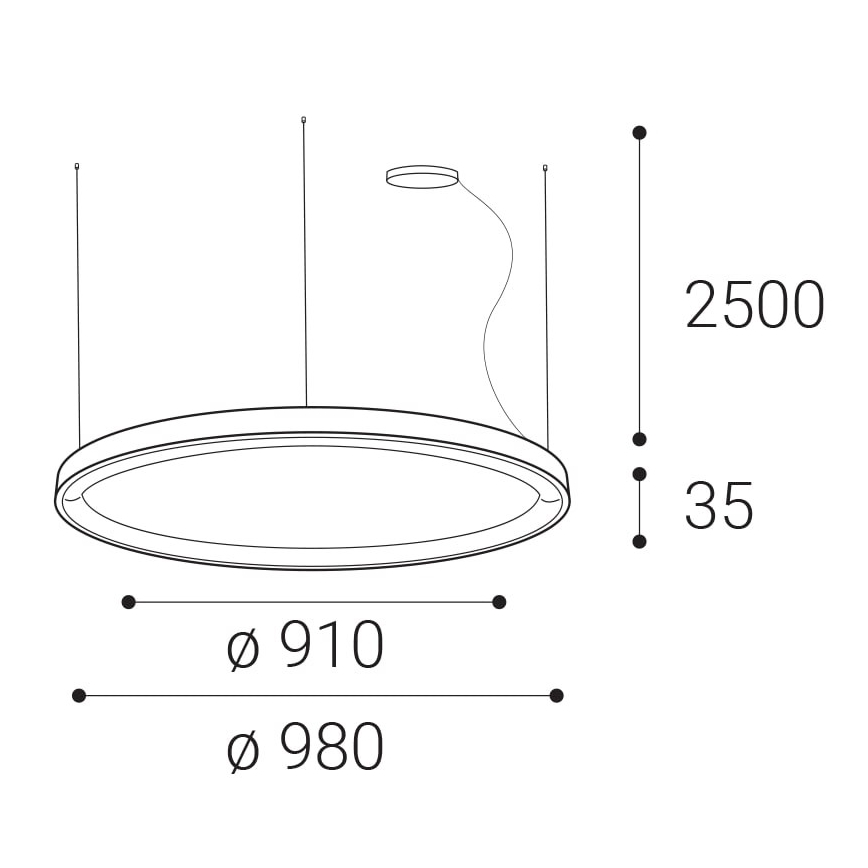 LED2 - Candelabro suspenso LED com regulação BELLA LED/80W/230V 3000K/4000K branco