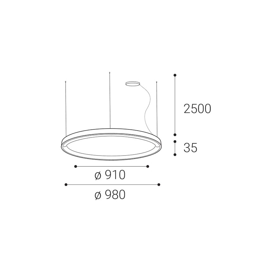 LED2 - Candelabro suspenso LED com regulação BELLA LED/80W/230V 3000K/4000K castanho