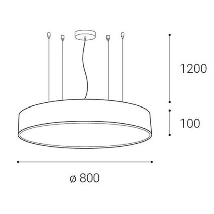 LED2 - Candelabro suspenso LED com regulação MONO LED/100W/230V 3000K/4000K preto