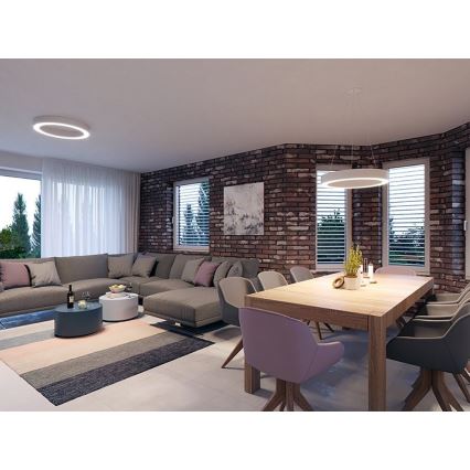 LED2 - Candelabro suspenso LED com regulação SATURN LED/50W/230V 3000K/4000K branco