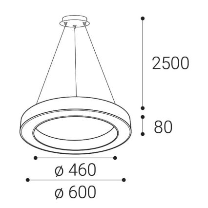 LED2 - Candelabro suspenso LED com regulação SATURN LED/50W/230V 3000K/4000K preto