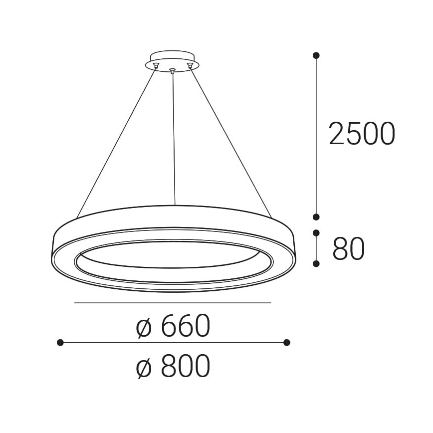 LED2 - Candelabro suspenso LED com regulação SATURN LED/60W/230V 3000K/4000K branco