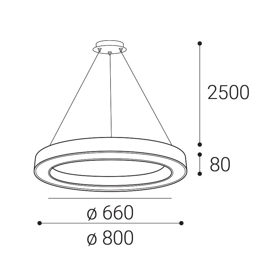 LED2 - Candelabro suspenso LED com regulação SATURN LED/60W/230V 3000K/4000K preto