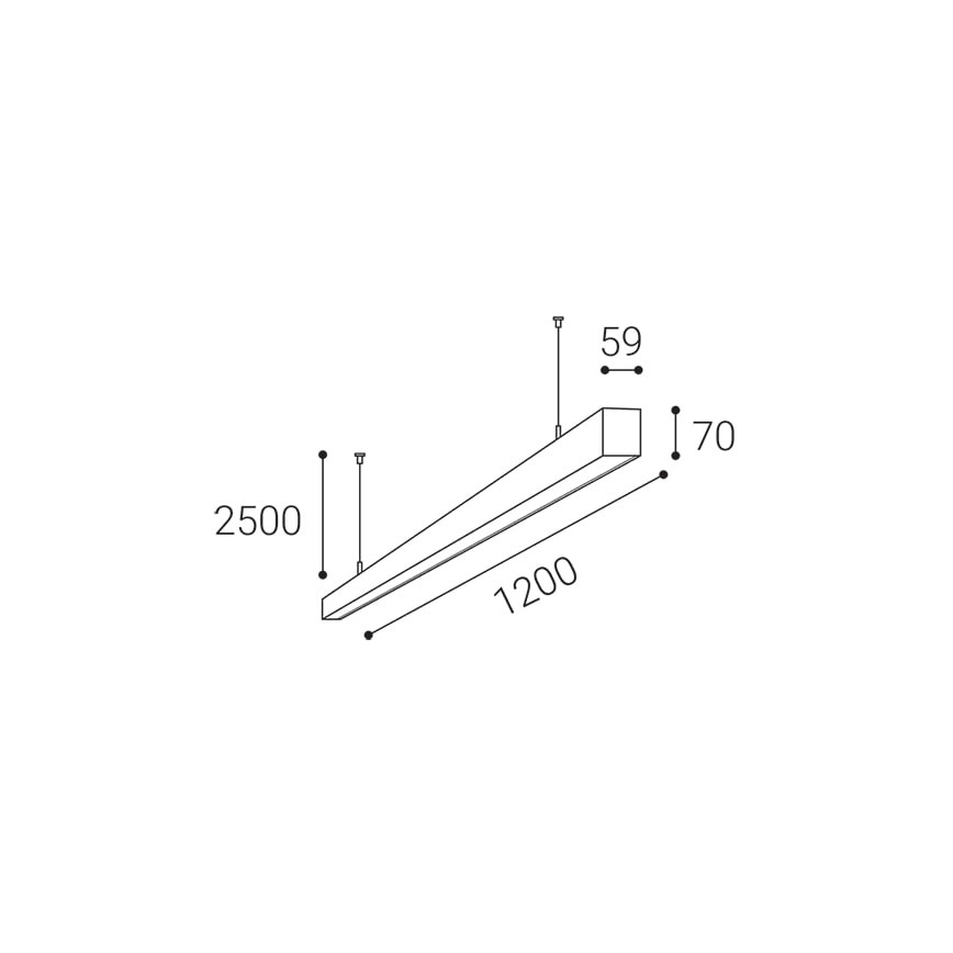 LED2 - Candelabro suspenso LED NOLI LED/40W/230V 3000K/3500K/4000K branco