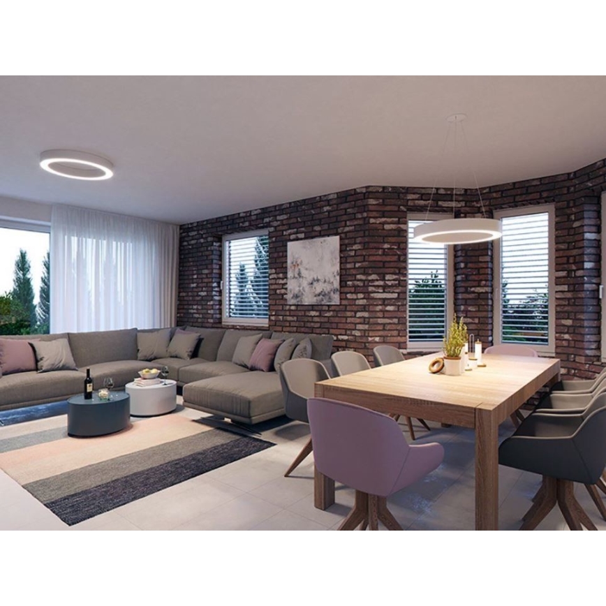 LED2 - Candelabro suspenso LED SATURN LED/50W/230V 3000/4000K branco