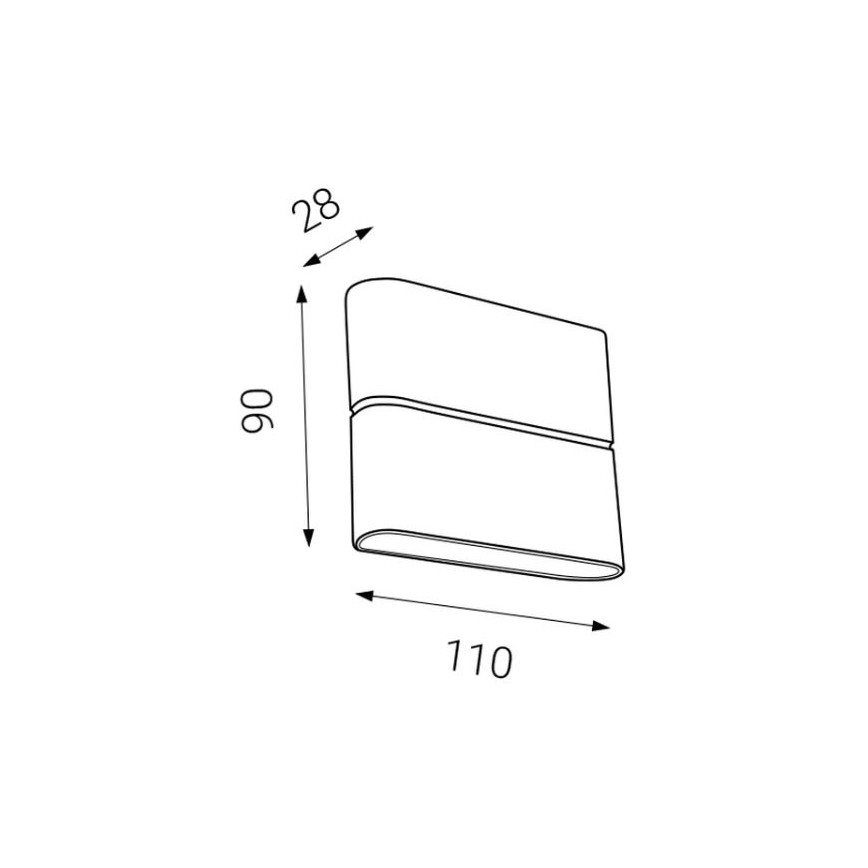LED2 - Iluminação de parede exterior LED FLAT 2xLED/3W/230V antracite IP54