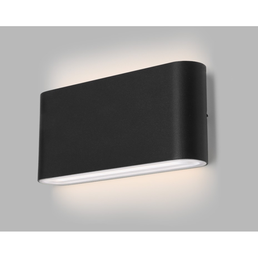 LED2 - Luminária de parede exterior LED FLAT 2xLED/5W/230V IP65 3000K/4000K/5700K preta