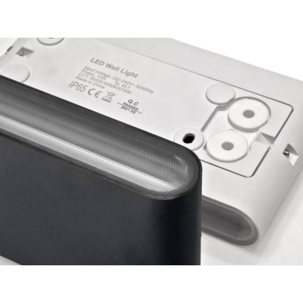 LED2 - Luminária de parede exterior LED FLAT 2xLED/5W/230V IP65 3000K/4000K/5700K preta