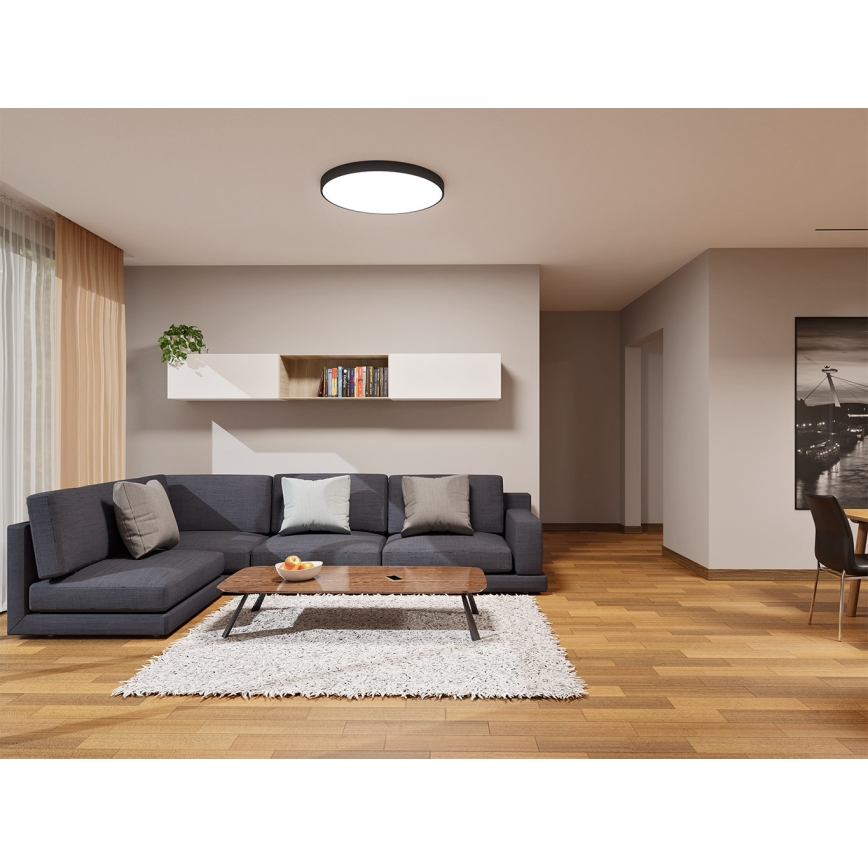 LED2 - Luminária de teto LED MONO SLIM LED/80W/230V 3000K/4000K Ø 80 cm preta