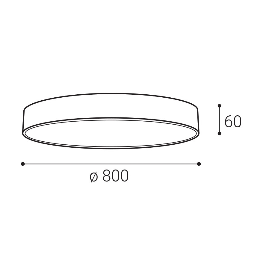 LED2 - Luminária de teto LED MONO SLIM LED/80W/230V 3000K/4000K Ø 80 cm preta