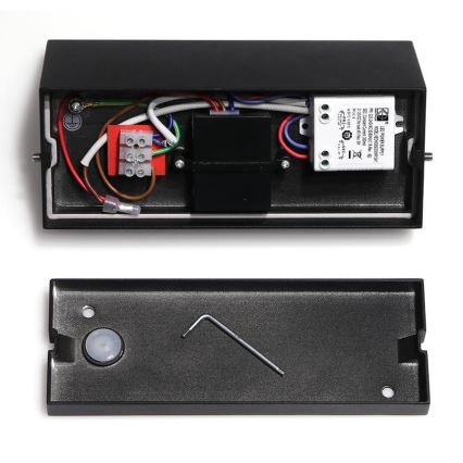 LED2 - Luminária de parede exterior LED com sensor HUGO LED/9W/230V IP54 3000K/4000K