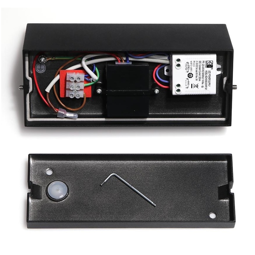 LED2 - Luminária de parede exterior LED com sensor HUGO LED/9W/230V IP54 3000K/4000K