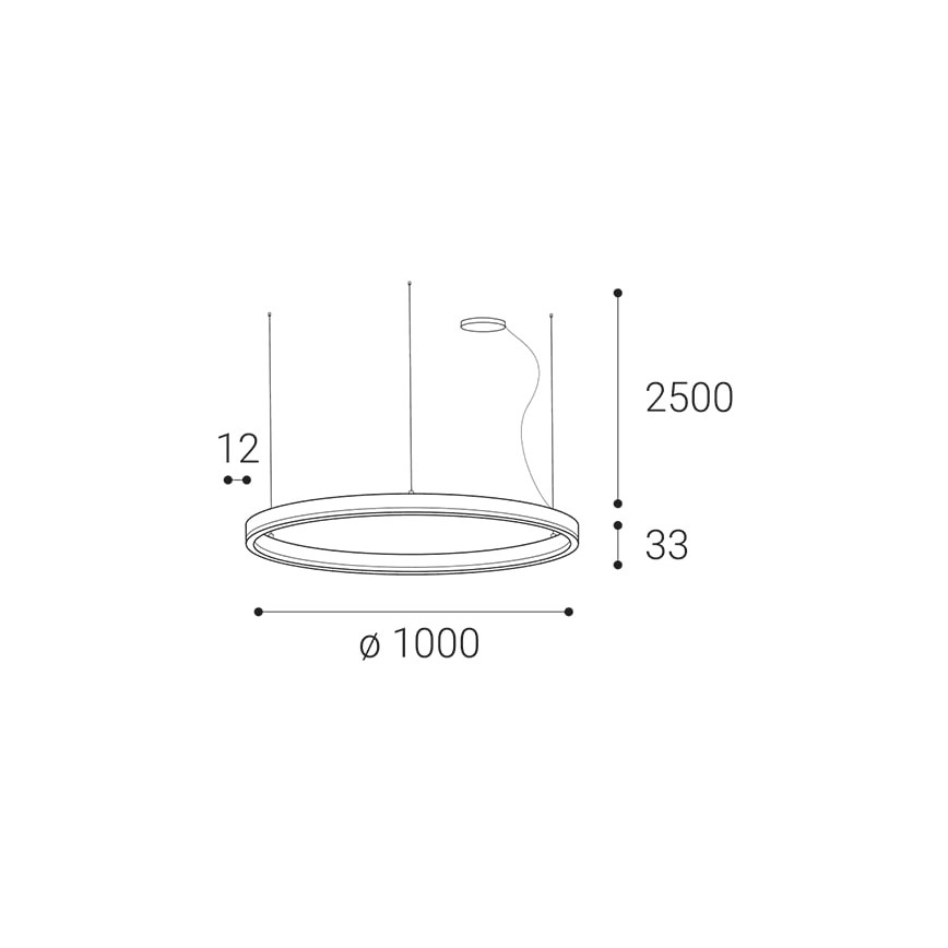 LED2 - Lustre LED regulável em cabo SATURN LED/80W/230V diâmetro 100 cm branco