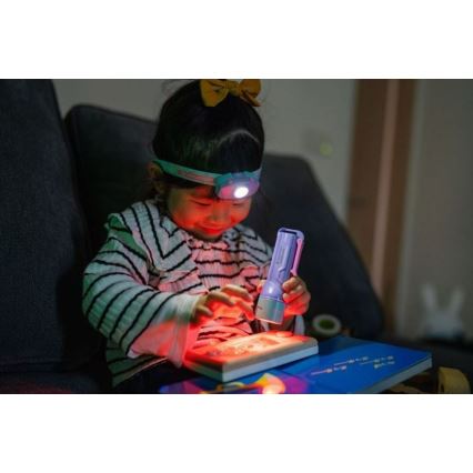 Ledlenser KIDBEAM4 RAINBOW - Lanterna infantil regulável LED/2xAAA IP44 roxa
