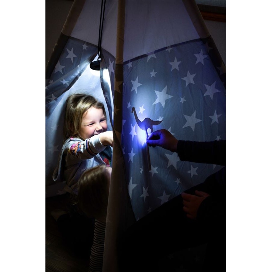Ledlenser KIDCAMP6 DINO - Lâmpada portátil LED dimerizável, 3xAAA, IP44, verde