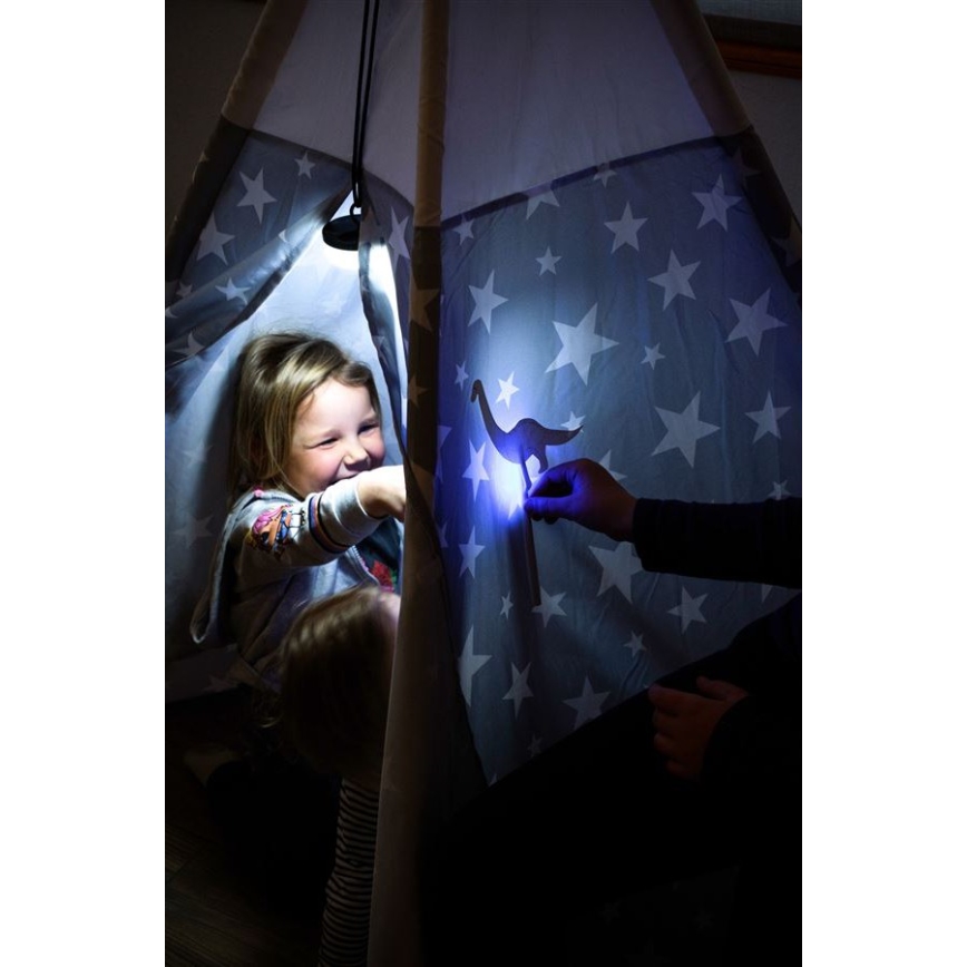 Ledlenser KIDCAMP6 RAINBOW - Lâmpada portátil LED dimerizável, 3xAAA, IP44, azul