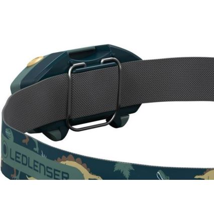 Ledlenser KIDLED2 DINO - Lanterna de cabeça infantil LED regulável, 1xAAA, IPX4, 40 lm, 20 h, verde