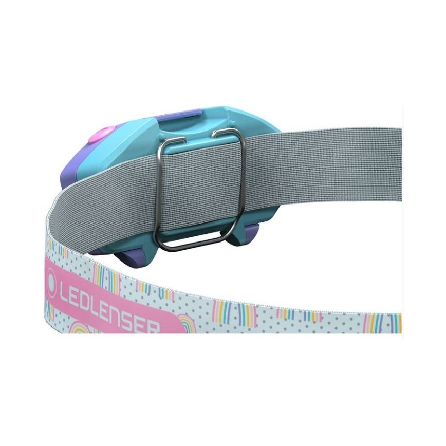 Ledlenser KIDLED2 RAINBOW - Lanterna frontal infantil LED regulável LED/1xAAA IPX4 40 lm 20h roxa