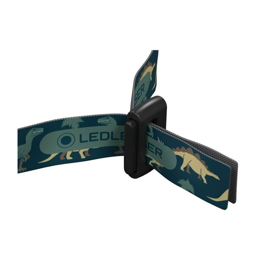 Ledlenser KIDLED4R DINO - Lanterna frontal infantil recarregável com LED e intensidade regulável LED/280 mAh IPX4 40 lm 18 h verde