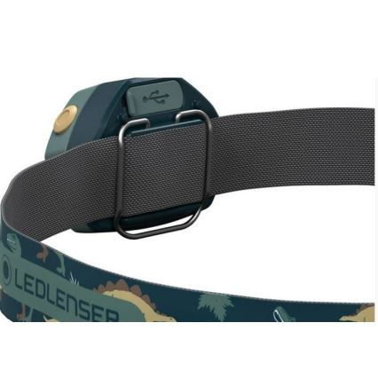 Ledlenser KIDLED4R DINO - Lanterna frontal infantil recarregável com LED e intensidade regulável LED/280 mAh IPX4 40 lm 18 h verde