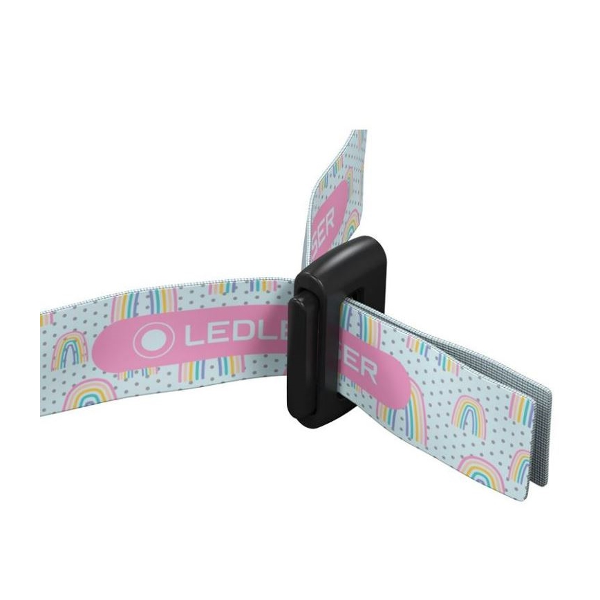 Ledlenser KIDLED4R RAINBOW - Lanterna frontal infantil recarregável com LED regulável, 280 mAh, IPX4, 40 lm, 18 h, roxa