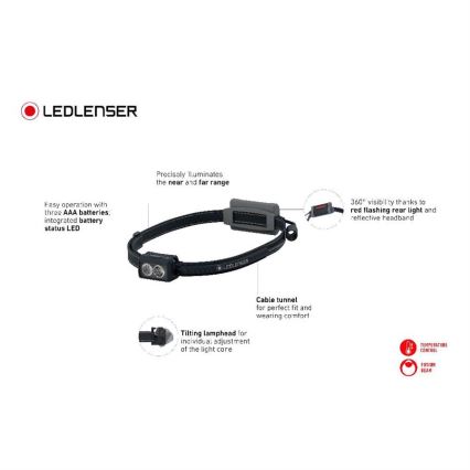 Ledlenser NEO3 - Lanterna de cabeça LED dimerizável LED/3xAAA IP54 400 lm 20 h azul