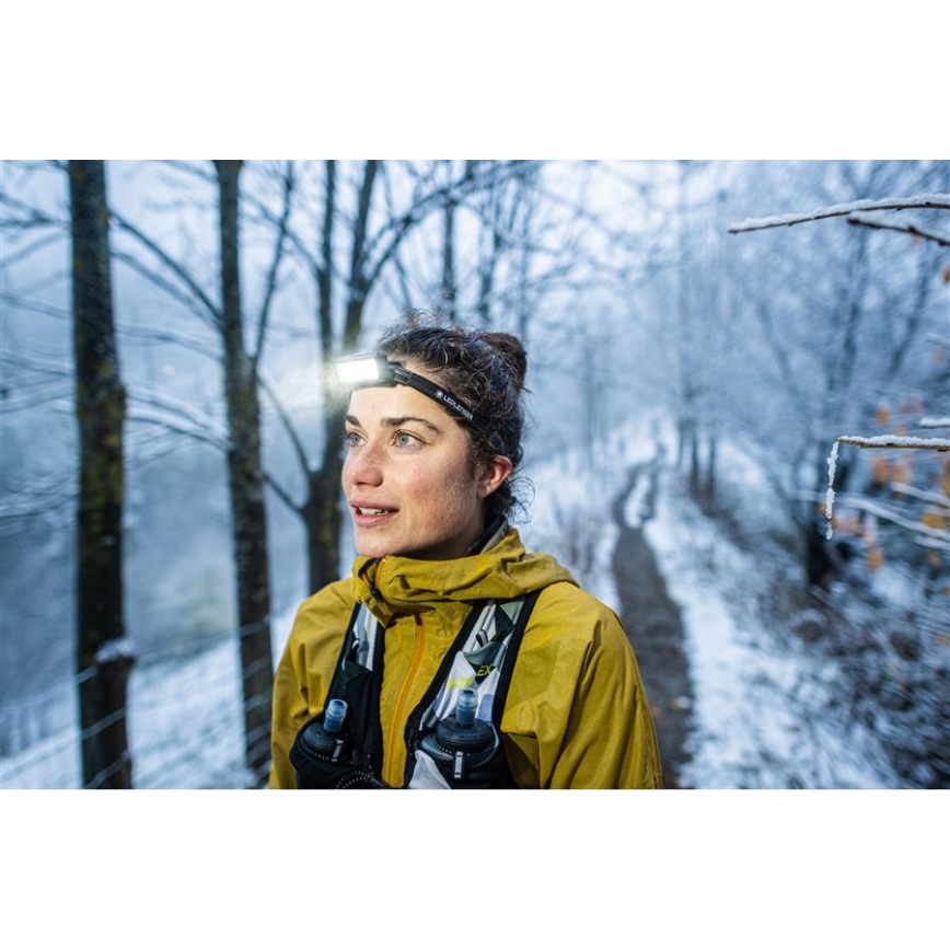 Ledlenser NEO9R - Lanterna frontal recarregável LED com dimmer/5000 mAh IP54 1200 lm 120 h preta/cinza