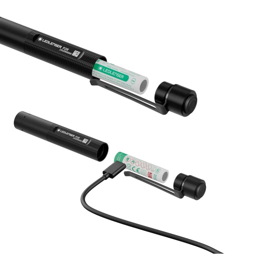 Ledlenser P2R - Lanterna recarregável LED regulável/LED/1xAAA/300 mAh IP54 200 lm 8 h preta