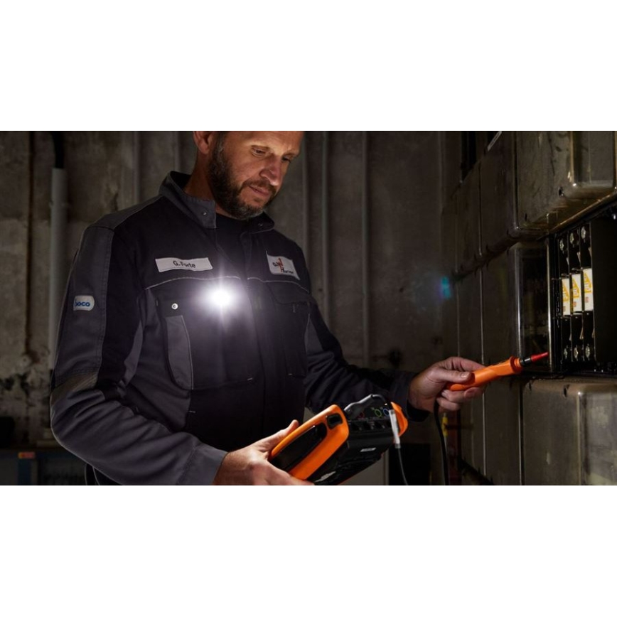 Ledlenser W1R - Lanterna de trabalho recarregável LED regulável com clipe, 740 mAh, IP54, 220 lm