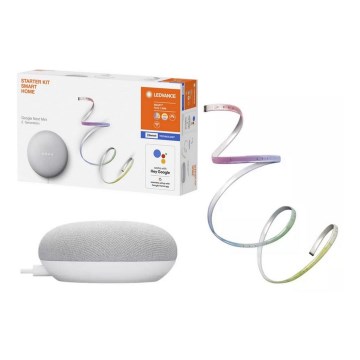 Ledvance - Altifalante infeligente Google Nest Mini + tira LED 1,8m SMART+ LED/10W/230V