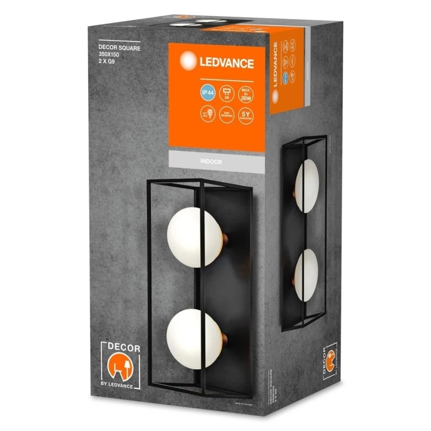Ledvance - Aplique de parede exterior DECOR SQUARE 2xG9/28W/230V IP44