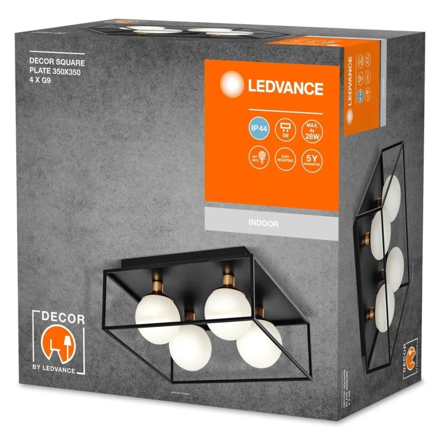 Ledvance - Aplique de parede exterior DECOR SQUARE 4xG9/28W/230V IP44