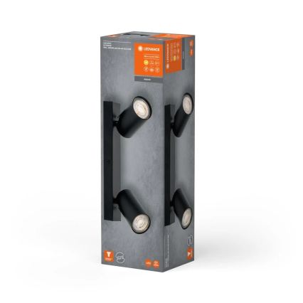 Ledvance - Aplique de parede LED direcional OCTAGON 2xGU10/3,4W/230V 2700K preto