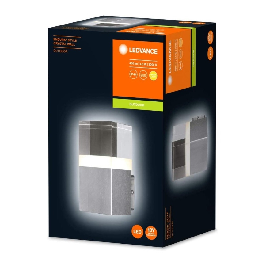 Ledvance - Aplique de parede LED para exterior CRYSTAL LED/4,5W/230V IP44