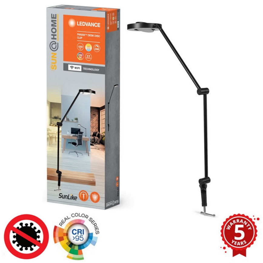 Ledvance - Candeeiro com clipe LED com regulação SUN@HOME LED/15W/230V 2200-5000K CRI 95 Wi-Fi